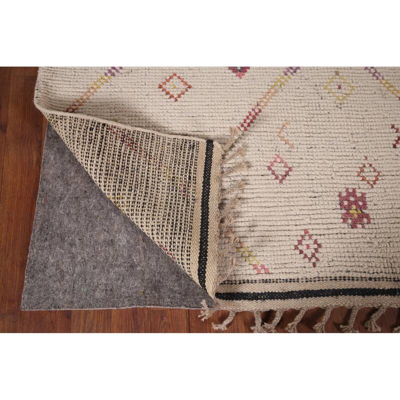 Trellis Moroccan Oriental Area Rug Hand-Knotted Wool Carpet - 5'4"x 8'7"