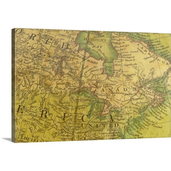 Shop Map Of Canada And United States Canvas Wall Art Overstock 16380571