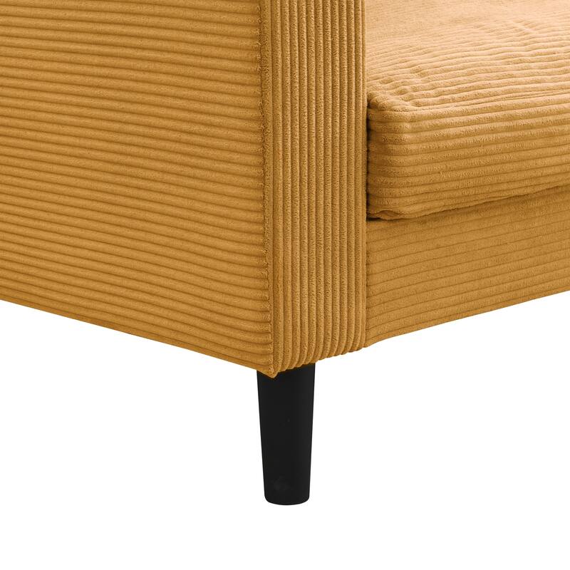5-Seat Corduroy Sofa Set (3-Seater + 2-Seater) with High-Density Sponge Cushions & Sturdy Hardwood Frame