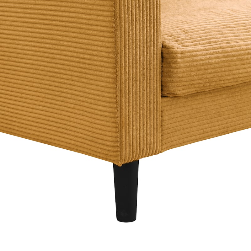 74 inch High Resilience 3 Seater Sofa Wooden Frame Comfy Modern Upholstered Orange