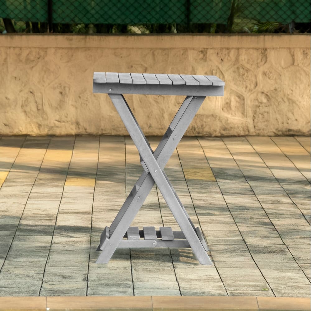 Summit Ridge Fully Assembled All-Weather Recycled HDPE Outdoor Folding Bar table
