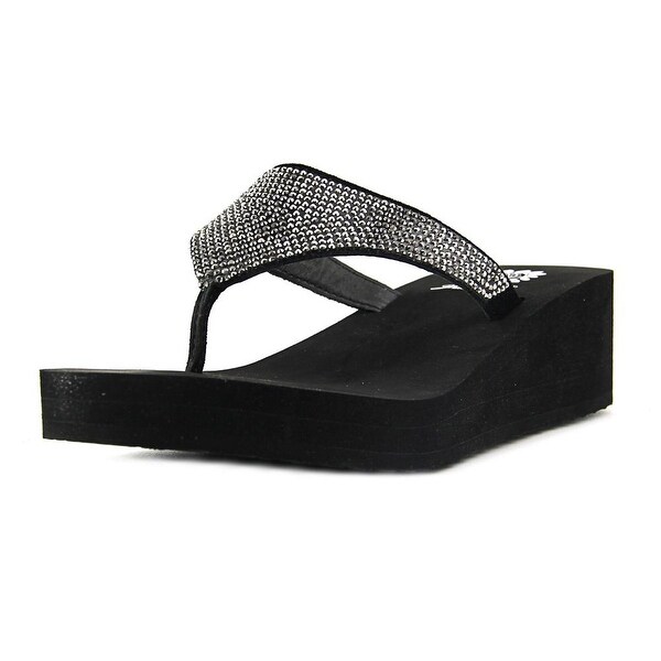 yellow box high heel flip flops