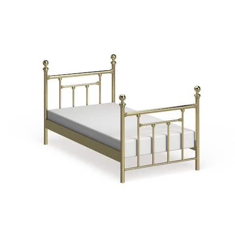 Copper Grove Aster Classic Brass Metal Head and Footboard Bed Set