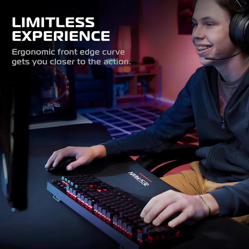 RESPAWN Gaming Desk - Computer Desk with Mouse Pad, PC Workstation Home Office Gaming Table