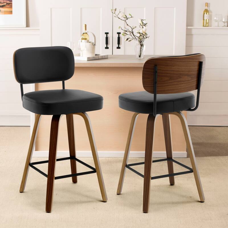26"/29" Swivel Bar Stools/ Counter Stools with Bentwood Legs