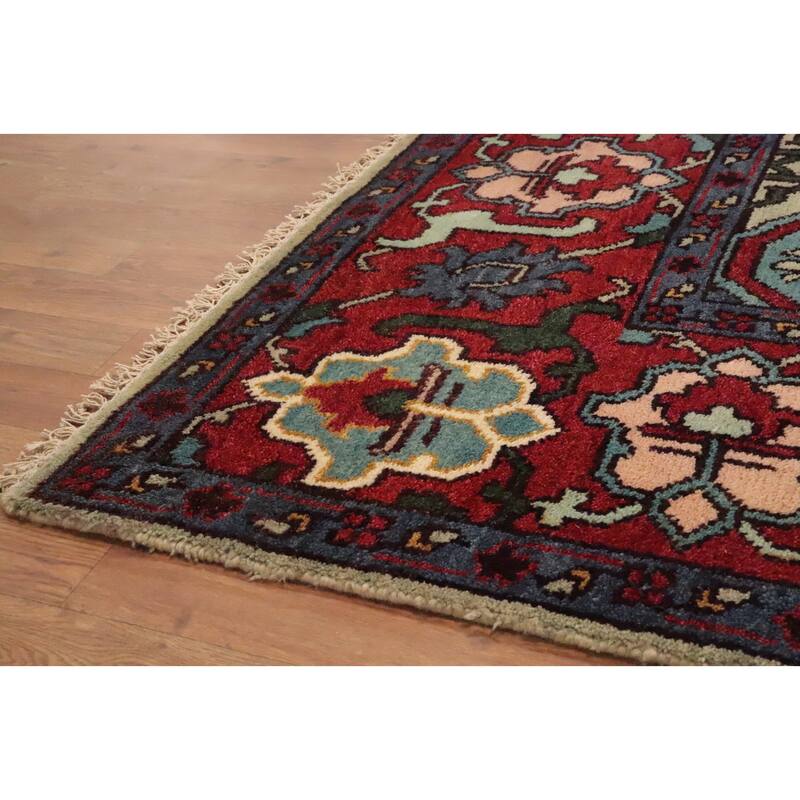 Hand Knotted Oriental 100% Wool Carpet Transitional Geometric Green Oushak Area Rug - 9' 11'' X 7' 11''