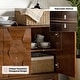 preview thumbnail 24 of 41, Silakan Mid-Century Modern 4-Door Large Storage Sideboard with Solid Wood Legs by HULALA HOME