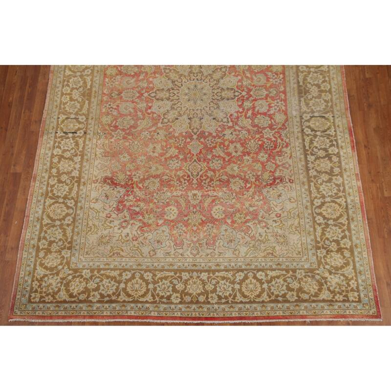 Hand Knotted Oriental 100% Wool Carpet Traditional Floral Red Najafabad Area Rug - 11' 5'' X 7' 9''