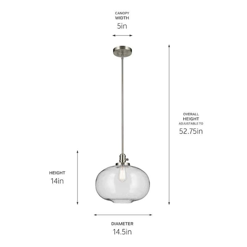 Kichler Lighting Avery 1-Light Pendant Light with Seeded Glass