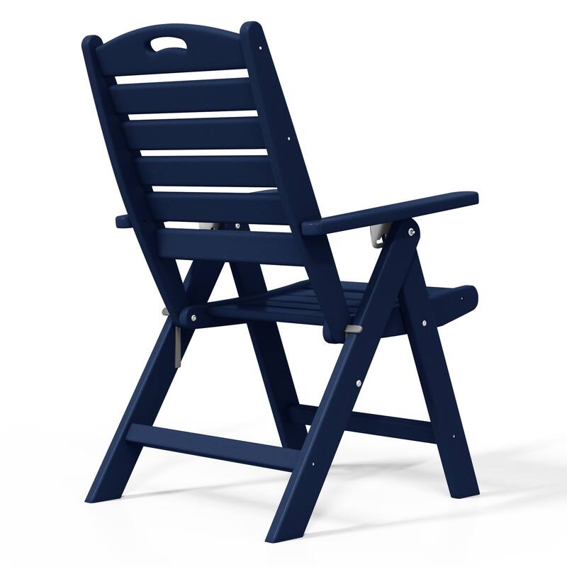 Laguna 5-Piece Square Table Folding Highback Chair Dining Set
