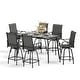 preview thumbnail 26 of 67, 7-Piece Patio Bar Stool Set Textilene Swivel Stools