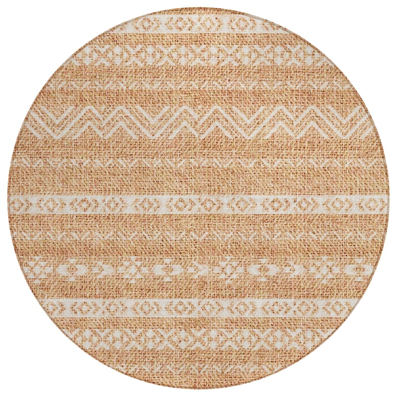 Machine Washable Indoor/ Outdoor Chantille Stripes Boho Rug