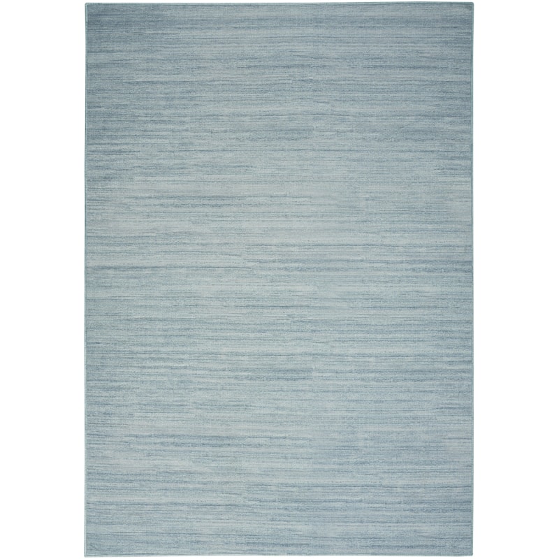 Nourison Washable Essentials Indoor Solid Area Rug - 5' 3" x 7' 3" - Aqua