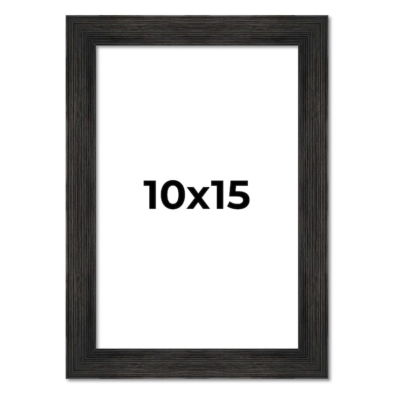 10x15 Black Rustic Wide Barnwood Picture Frame - UV Acrylic, Foam Board Backing, Hanging Hardware - Holds 10x15 Photo