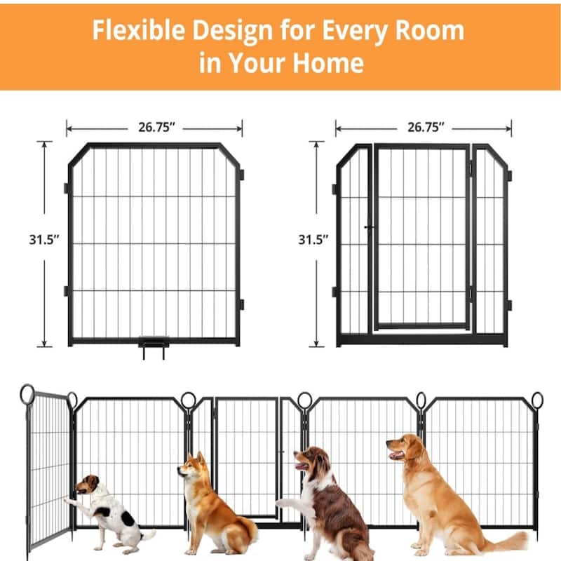 8-panel dog fence, 32-inch indoor dog fence