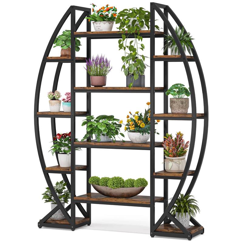 5 Tier Plant Stand Indoor, Half-Moon Shaped Large Plant Shelf