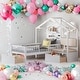 preview thumbnail 1 of 38, Twin Size House Bed with Sofa,Station,Shelves,Two Drawers White