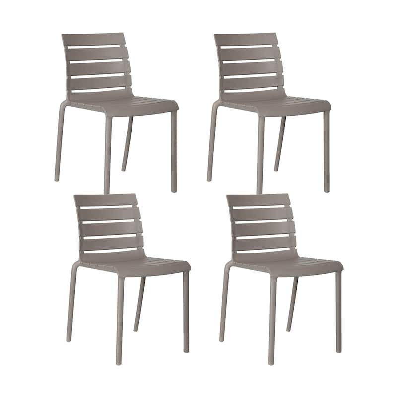 Rylan Set of 4 Stackable Dining Chairs, Indoor/Outoor