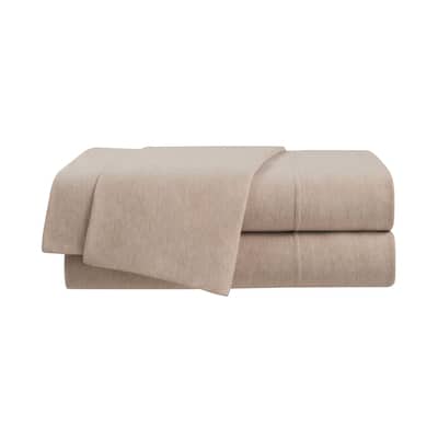 Vellux Solid Jersey Knit Sheet Set - Cotton Blend, Deep Pocket, Ultra Soft