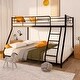 preview thumbnail 1 of 6, Twin Over Full Metal Bunk Bed with Comfortable Ladder Rungs and 12-Inch Guardrail, Noise-Free Assembly Black