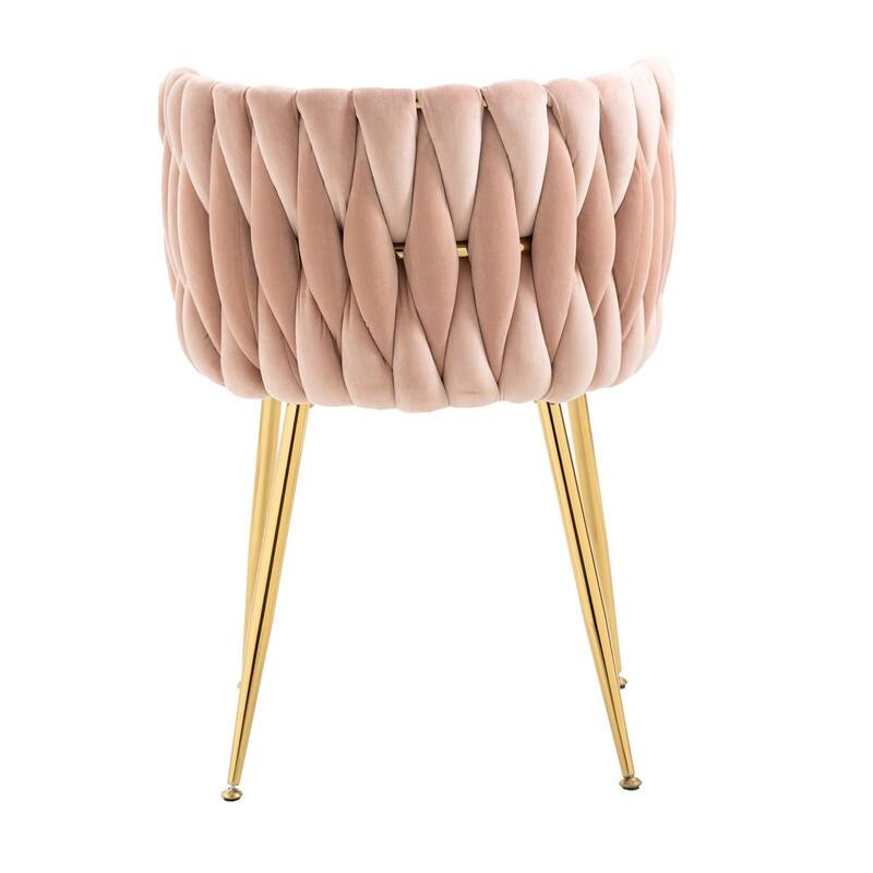 SEYNAR Modern Glam Velvet Dining Side Chair Set of 2 with Gold Metal Frame