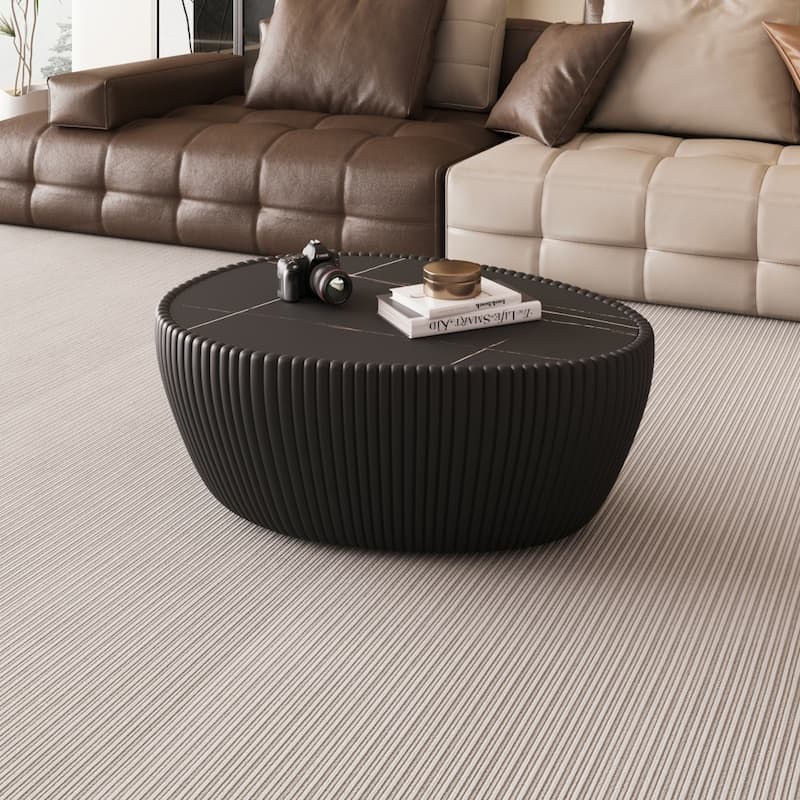 Modern Luxury Goose Eggs Shape Coffee Table with Marble Top