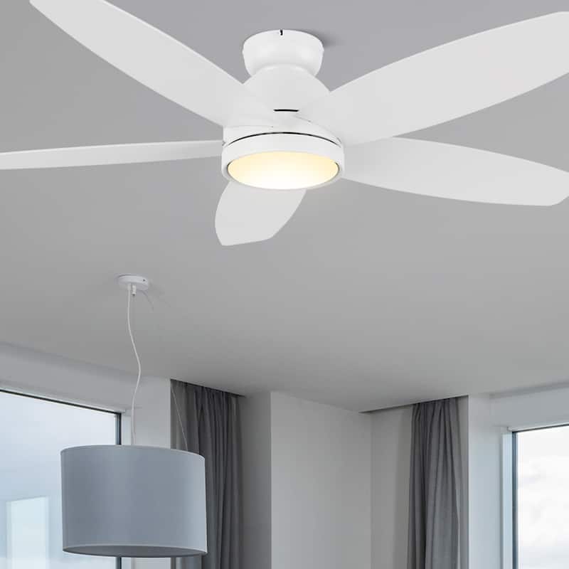CARRO Cerus 52" 5-Blade Indoor Ceiling Fan with LED Light and Remote - White