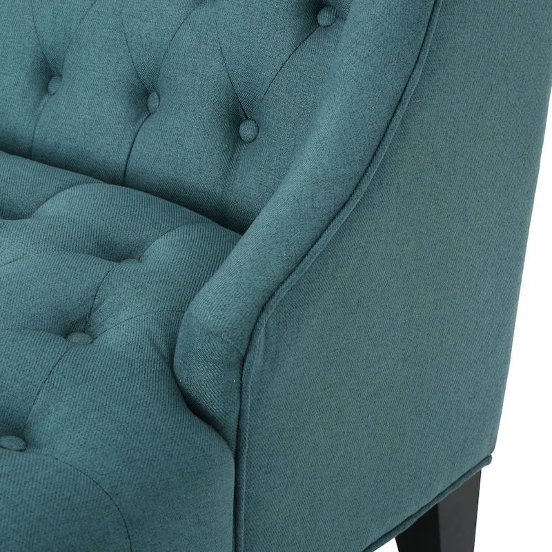 Velvet Button Tufted High Wingback Loveseat Sofa