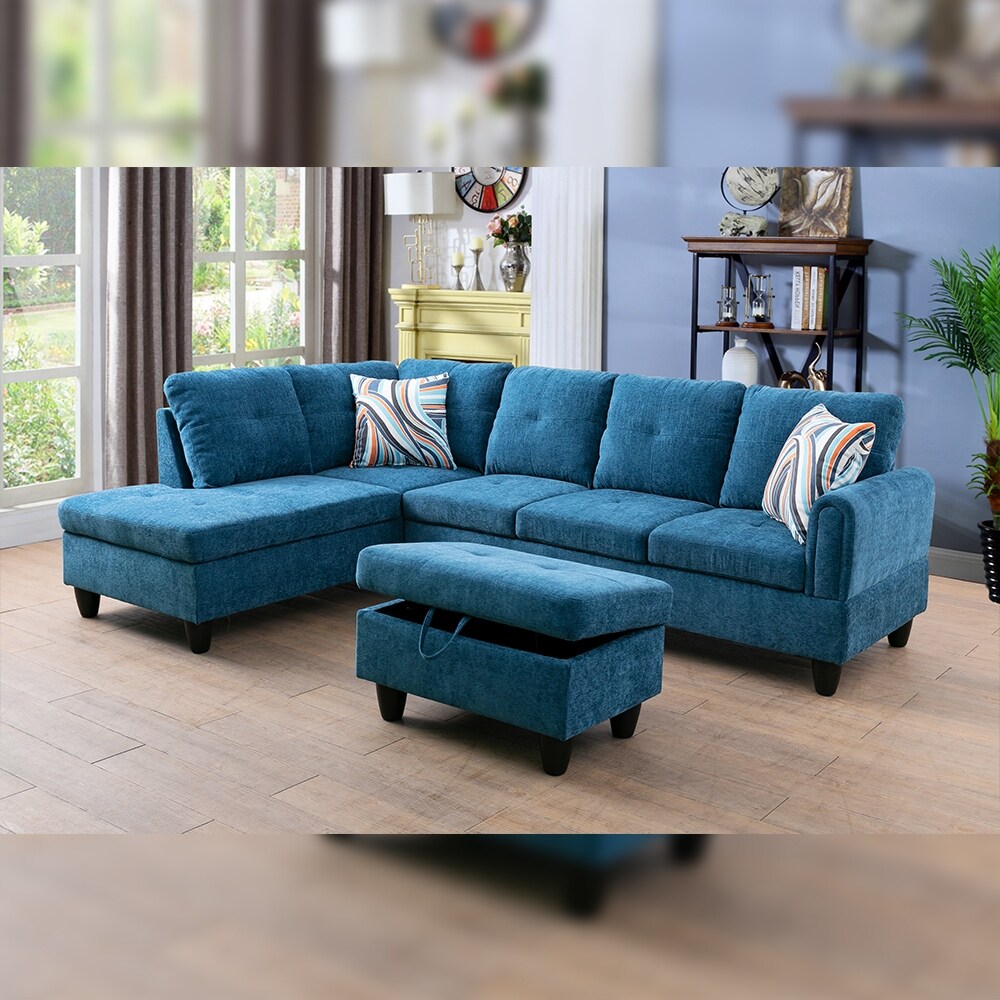 Blue left facing sectional new arrivals