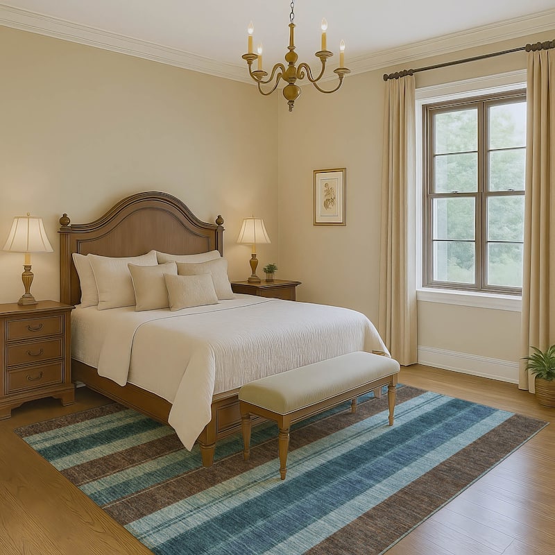 Premium Washable Super Soft Modern Stripe Mayfield Rug