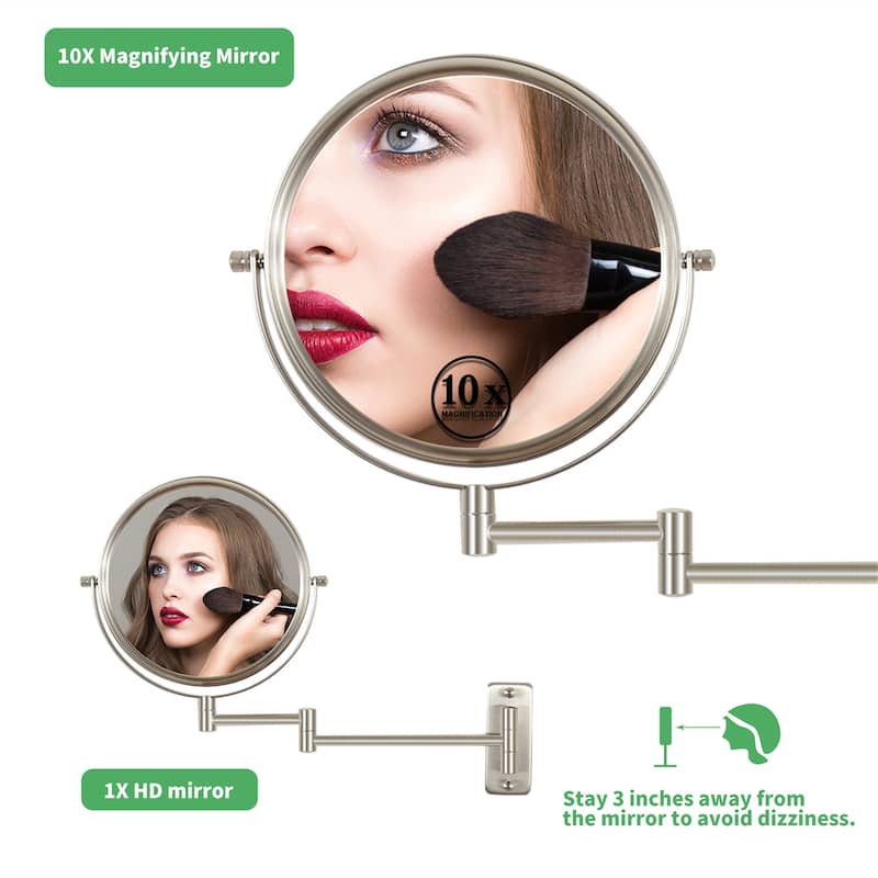 10x/1x Double-Side Wall Mounted Magnifying Mirror