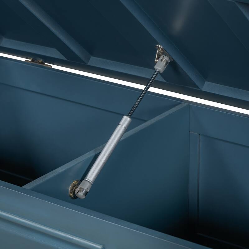 41.7" Retro Shoe Storage Bench with Safe Soft-Close Devices and Cushion