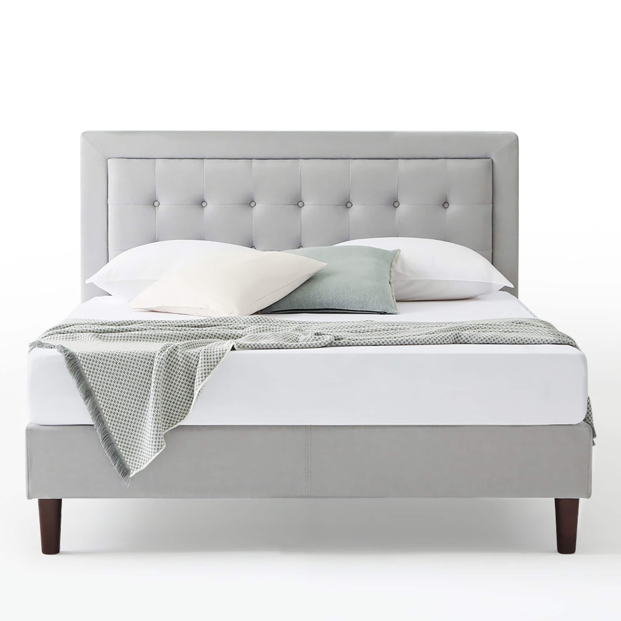 Zinus upholstered button tufted best sale premium platform bed