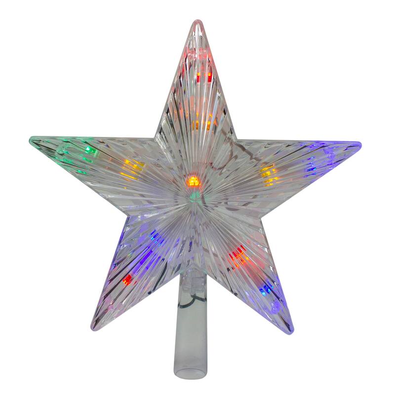 9.5" Lighted Color Changing 5 Point Star Tree Topper - White and Blue LED Lights - 9.5