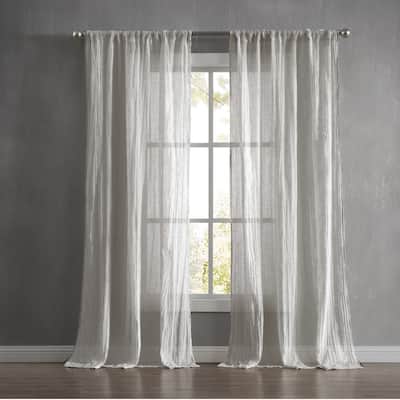 French Connection Charter Crushed Rod Pocket Window Curtain Pair