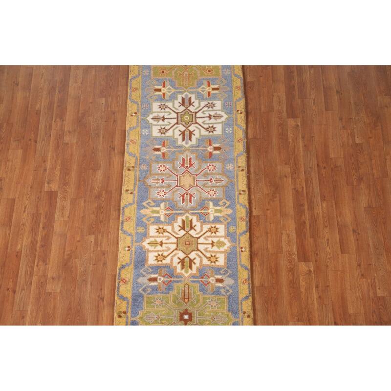 Kazak Runner Rug Hand-Knotted Traditional Wool Carpet - 2'7"x 8'0"