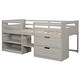 preview thumbnail 6 of 17, Multifunctional Design Loft Bed with Two Shelves and Two Drawers, Maximized Storage Space, Twin Size, Grey