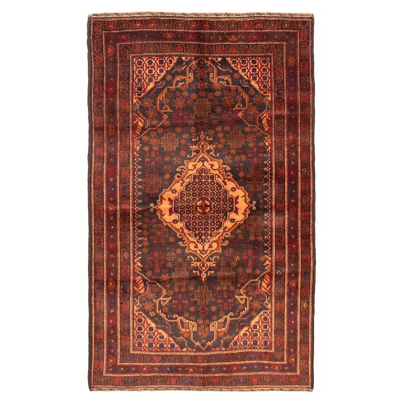 Teimani Black Rug 3'8" x 6'5" - 3'8 x 6'5 - Black - 3'8 x 6'5