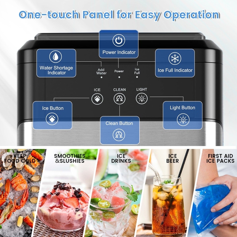 JEREMY CASS 26 Lbs/24h Portable Countertop Ice Maker Machine for Crystal Ice  Cubes with Ice Scoop - Bed Bath & Beyond - 37920360