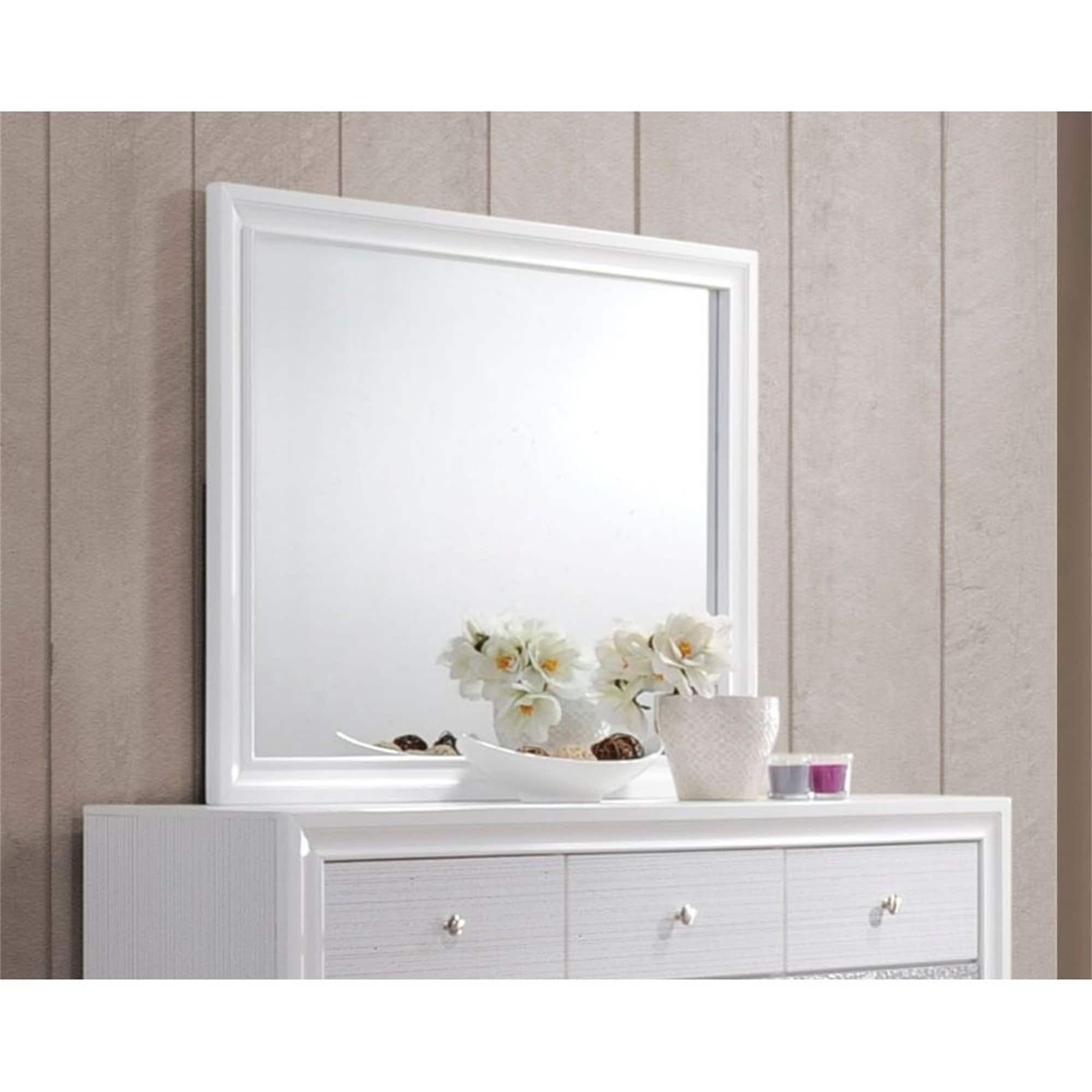 Large modern Mirror Rectangular Wooden Mirror Dresser Mirror White