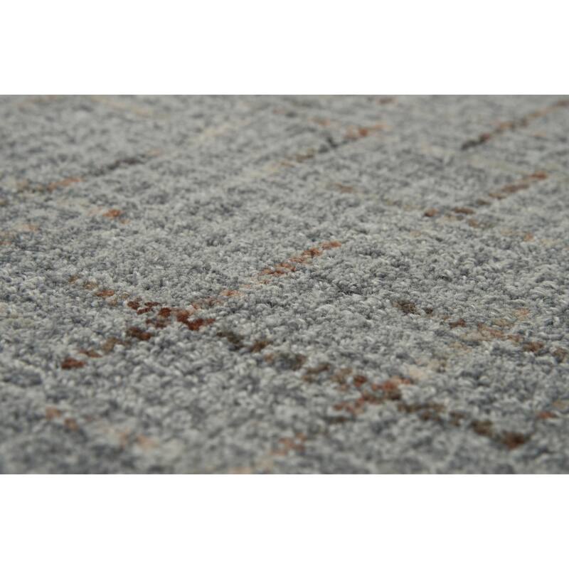 Alora Decor Zion Grey and Brown Hand-tufted Mosaic Wool Rug