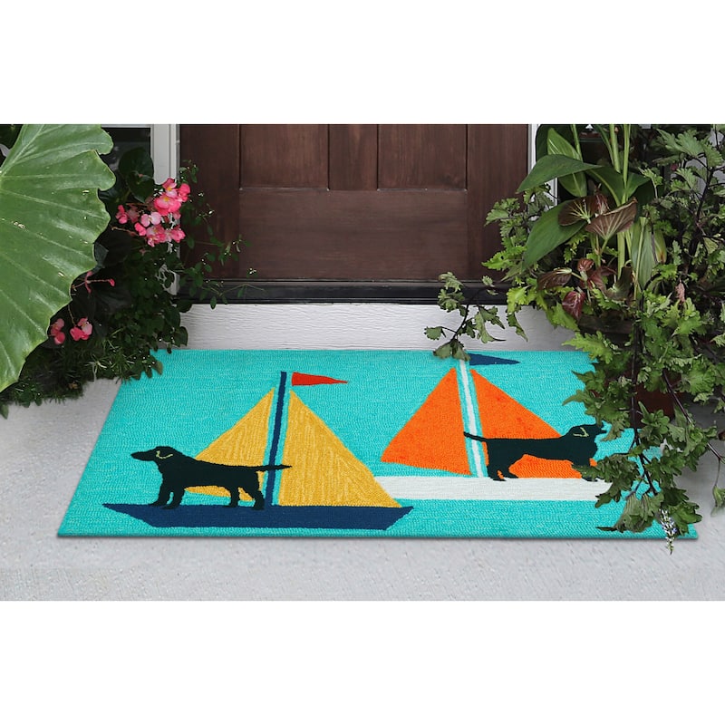 Liora Manne Frontporch Sailing Dog Indoor/Outdoor Mat - 30"X48"