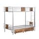preview thumbnail 9 of 20, Twin XL over Twin XL Bunk Bed with Board Guardrail and 2-Storage Drawers, Silver