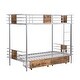 preview thumbnail 8 of 18, Twin XL over Twin XL Metal Modern Bunk Bed with MDF Board Guardrail and 2 Storage Drawers,Large Storage Space, Silver