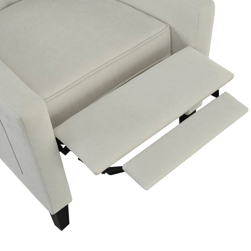Modern Tufted Push Back Recliner Chair with Foldable Side Table and USB Charging Ports for Living Room or Bedroom