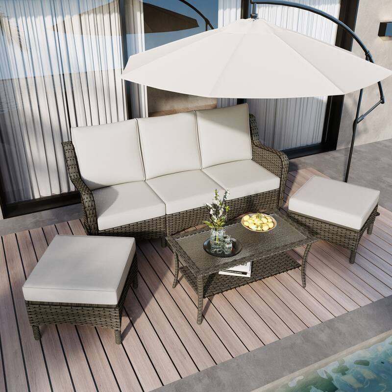 Patio Furniture Set Outdoor Conversation Sofa 6 Pieces