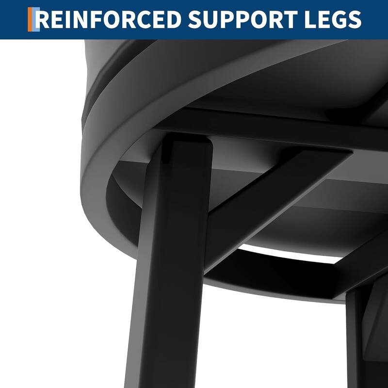 360° Swivel Bar Stool Set of 2, PU Leather Upholstered Counter Height Bar Stool with Metal Footrests