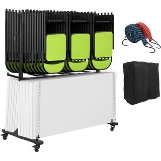 Folding Table and Chair Cart, Folding Chair Storage Rack with
