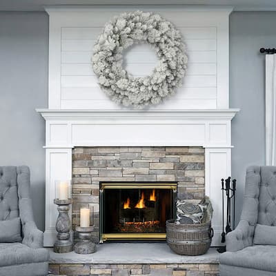 Puleo International 32" Flocked Spruce Wreath