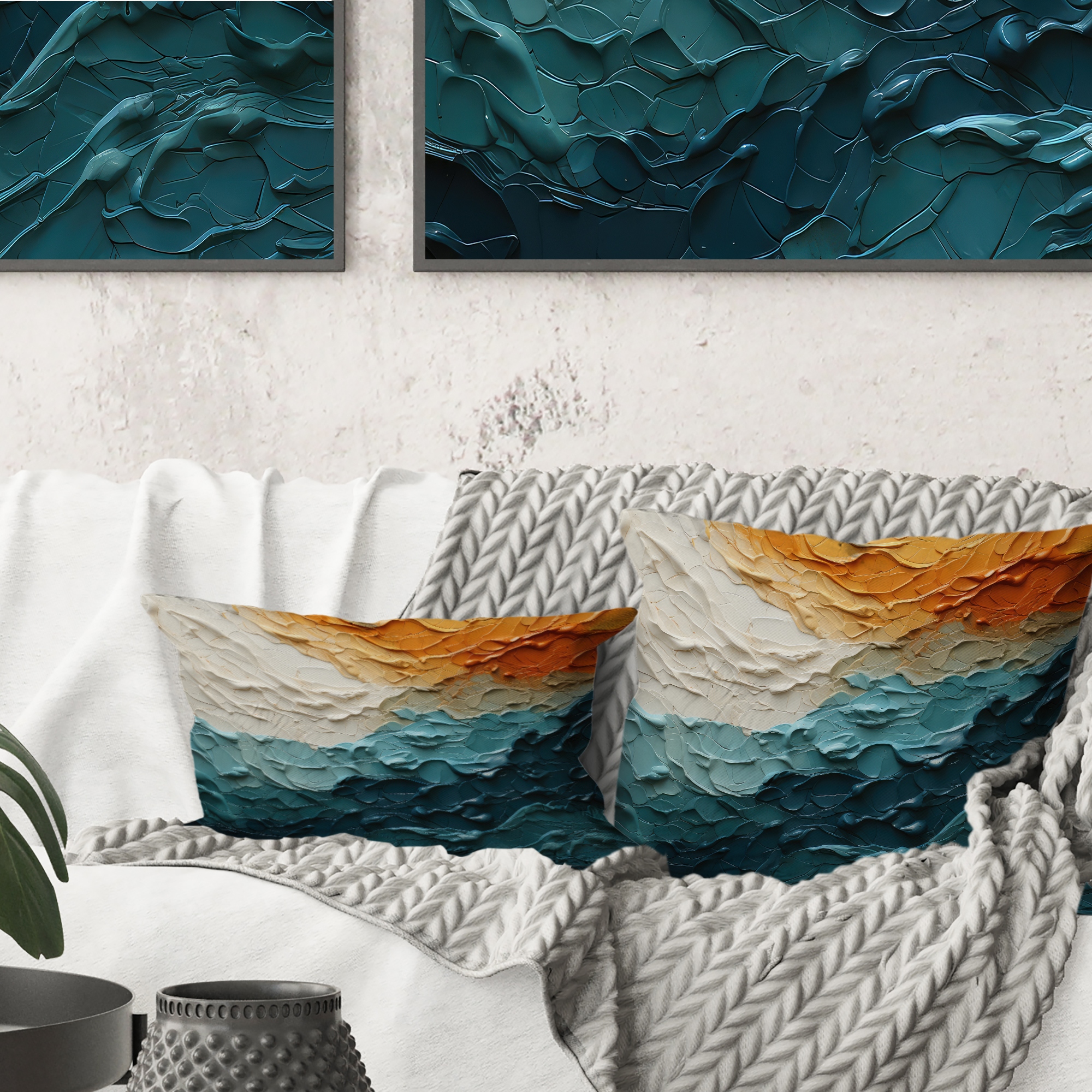 Modern coastal throw pillows sale